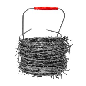 Rolka drutu kolczastego z uchwytem, akcesoria do płotów i ogrodów.