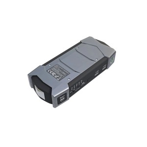 Szaro-czarna ładowarka t.b.t. do telefonów komórkowych i innych urządzeń.