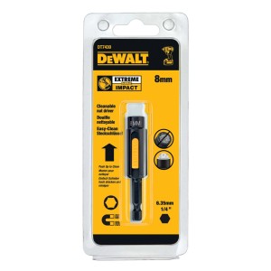 DeWalt nasadka do klucza nasadowego 8 mm, Extreme Impact, z funkcją czyszczenia do kluczy i zestawów kluczy.