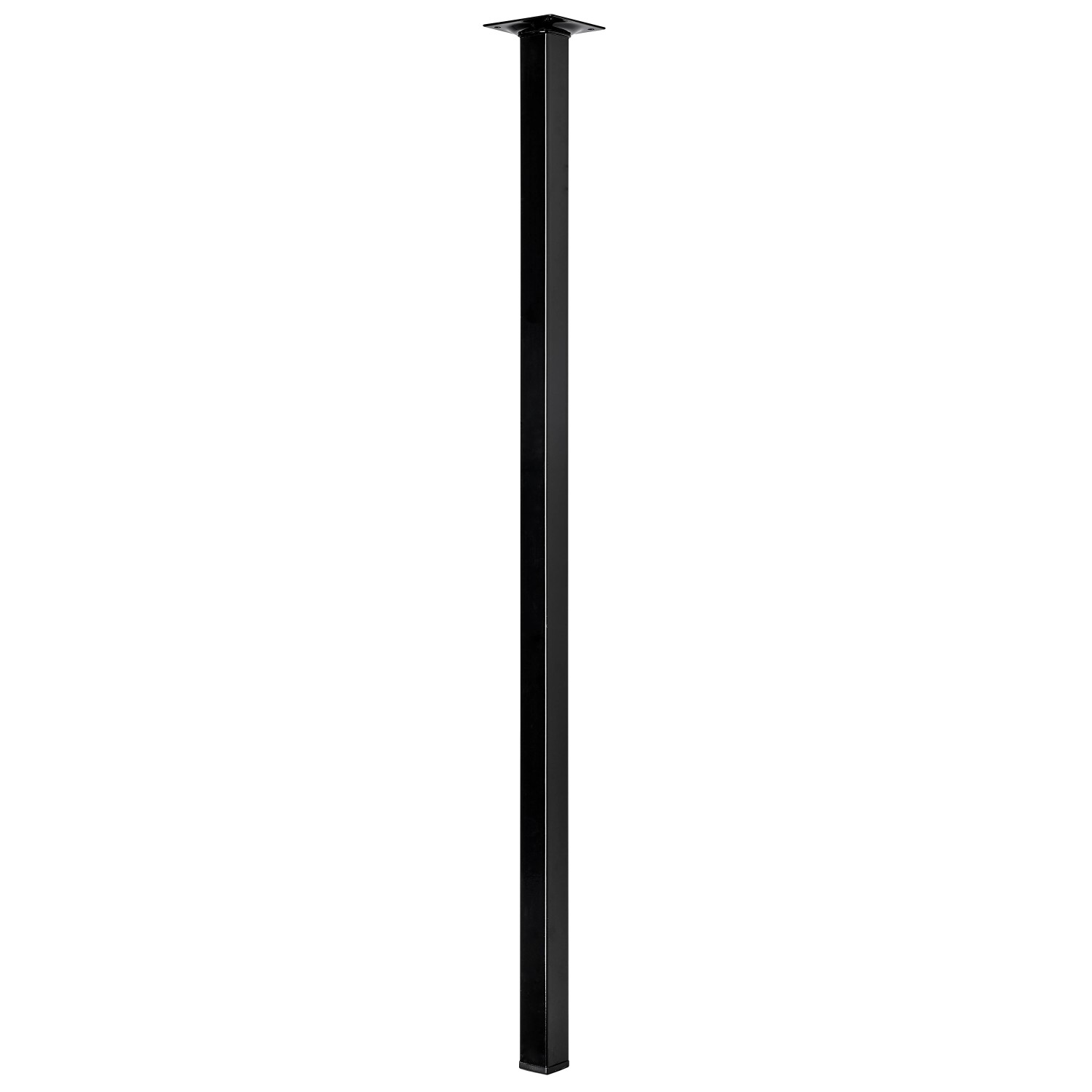 Czarna noga stołu Hettich, 25x25x700 mm, kwadratowa, do konstrukcji mebli.