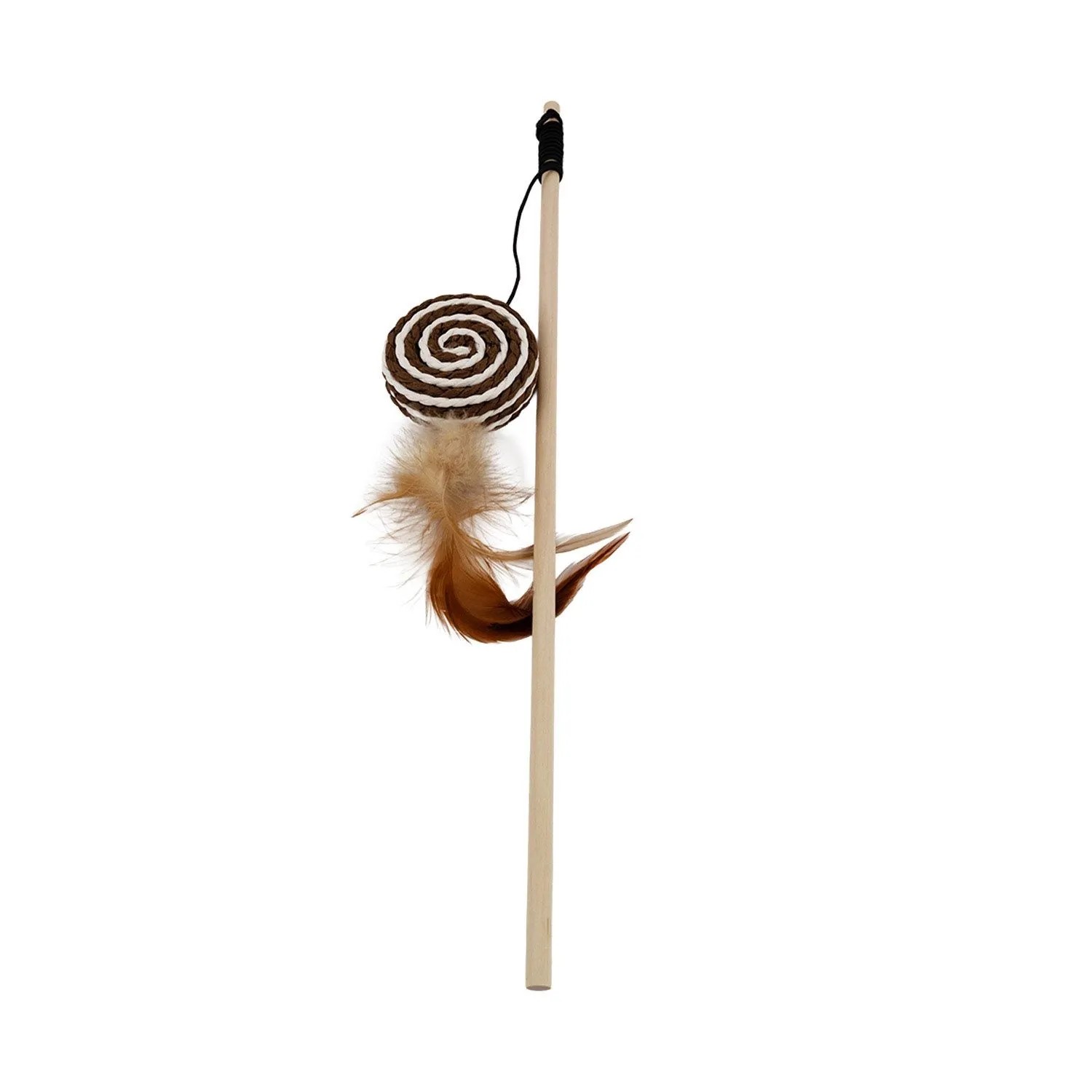 Zabawka dla kota Gaia wędka spiral z piórkami 40 cm