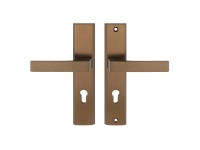 Metal-Bud Klamka zewnętrzna Total z szyldem na wkładkę lewa patyna