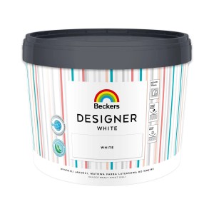 Wiadro białej farby do ścian Beckers Designer White.