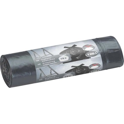 Worki na śmieci z taśmą czarne 120 l 15 sztuk