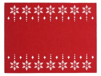 Podkładka filcowa pod kubek ŚNIEŻYNKA czerwona 30 cm x 40 cm