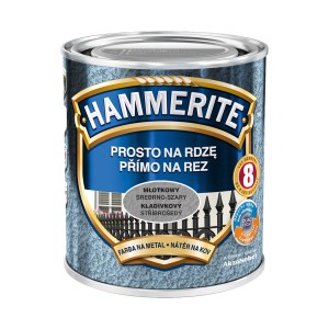 Hammerite farba do metalu, srebrno-szara, antykorozyjna farba do metalu, puszka.