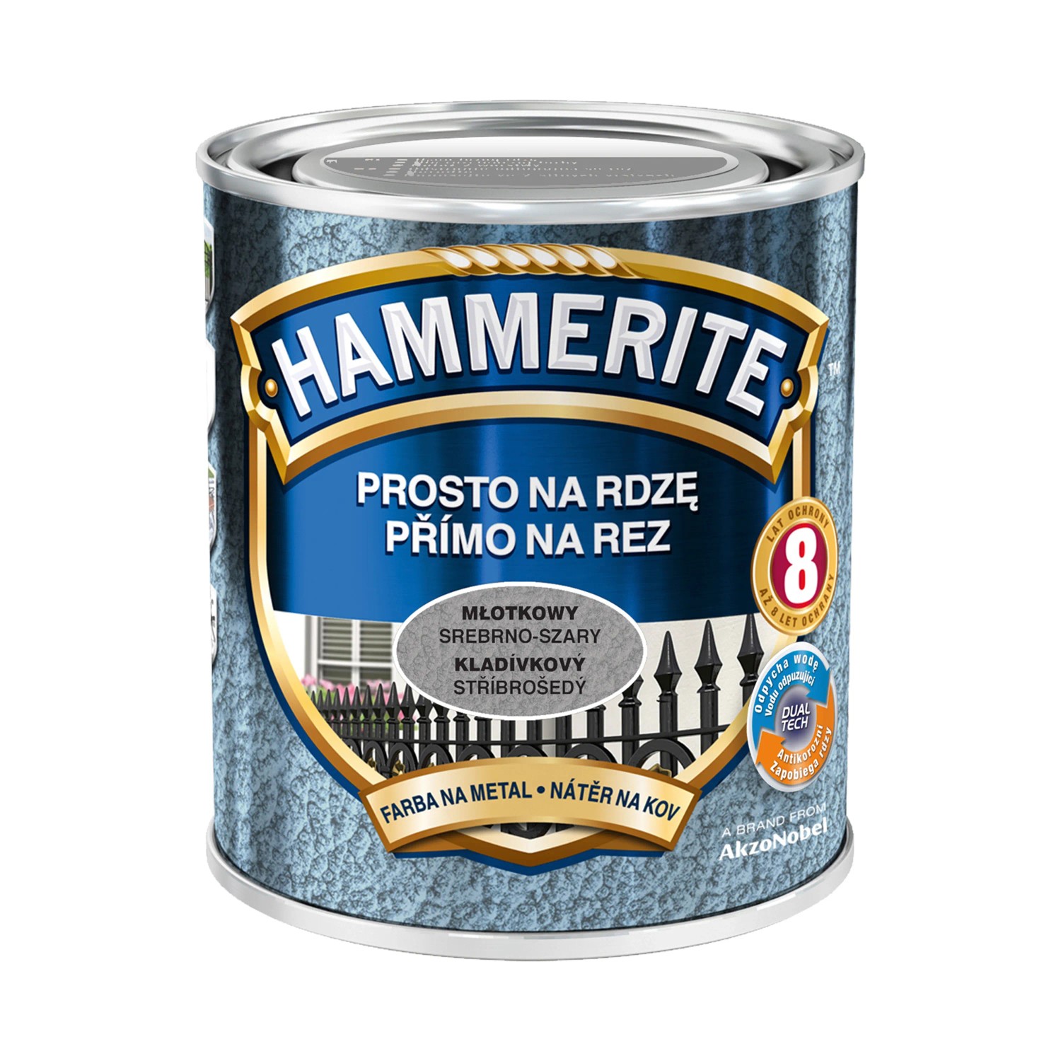 Hammerite Emalia antykorozyjna srebrno-szara młotkowa 700 ml