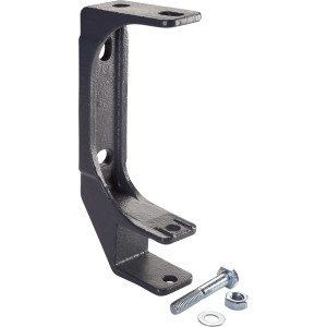 Szary stalowy uchwyt do markizy kasetowej, odpowiedni do montażu na ścianie i suficie.