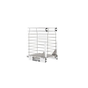 t.b.t. Zestaw mebli łazienkowych: Wysuwany, srebrny kosz druciany z szynami.