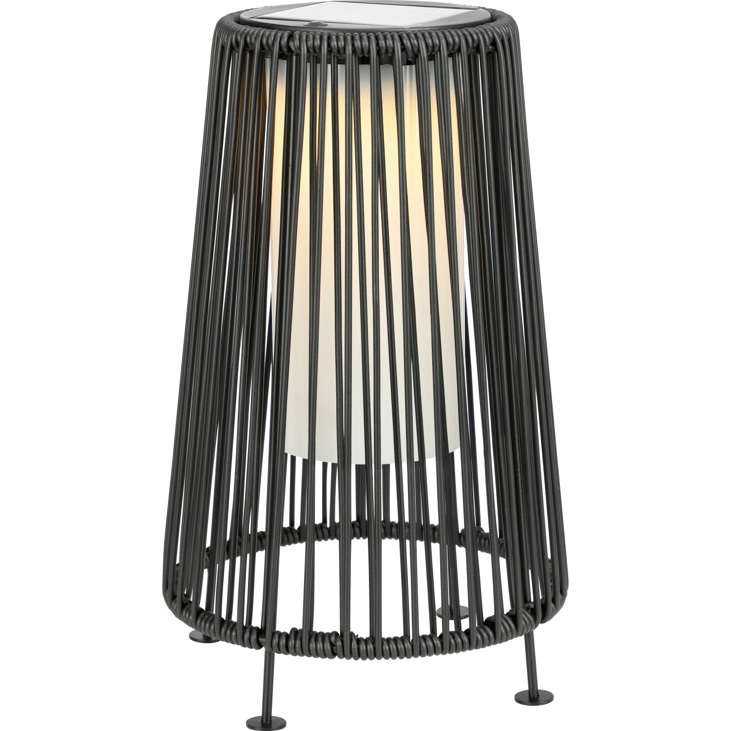 Lampa solarna stojąca AVIANO kosz wys. 35 cm IP44 czarna
