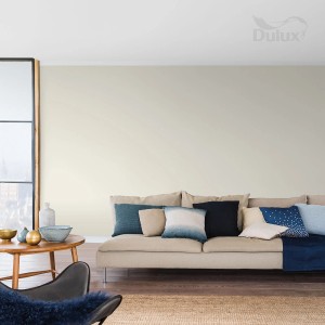 Salon z farbą do ścian w jasnym odcieniu. Kolorowe farby do ścian.