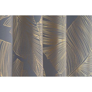 Szara zasłona ze złotym wzorem liści, Kategoria: Zasłony i firany.