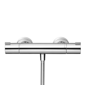Hansgrohe MyFox natynkowy termostat prysznicowy, chrom. Bateria termostatyczna z dwoma pokrętłami.
