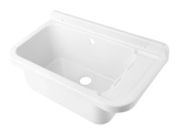 Zlew gospodarczy 1-kom. z syfonem biały 50x34 cm Zlew gospodarczy 1-kom. z syfonem biały 50x34 cm