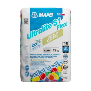 Klej do płytek Mapei Ultralite S1 Flex Zero, worek 15 kg, szary.