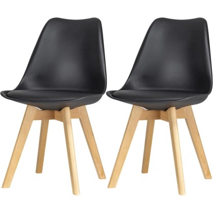 Komplet dwóch krzeseł do jadalni Sara ekoskóra czarne