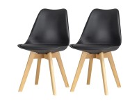 Komplet dwóch krzeseł do jadalni Sara ekoskóra czarne