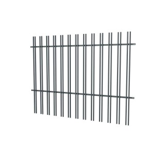 Panel ogrodzeniowy metalowy, t.b.t., do ogrodu. Antracytowe ogrodzenie z drutu.