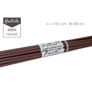 Zestaw brązowych tyczek do podtrzymywania roślin (50 cm) firmy Kratiste, akcesoria do doniczek.