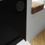 Zbliżenie na czarny zestaw WC. Elegancki design do Twojej łazienki.