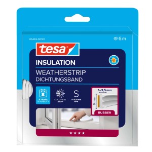 Taśma uszczelniająca Tesa Weatherstrip S, 6 m, do izolacji okien i drzwi.