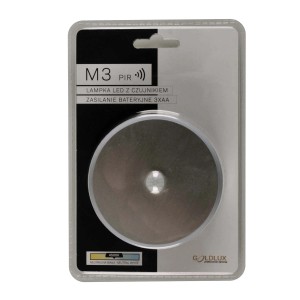 Goldlux Lampka podświetlająca LED M3 3xAA czujnik PIR 4500K 40lm