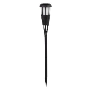 Czarna lampa solarna do ścieżek, t.b.t., do nastrojowego oświetlenia ogrodu.