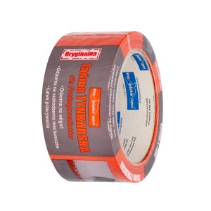 Rolka taśmy t.b.t., czerwona, do tynkowania, odporna i łatwa do przerwania.