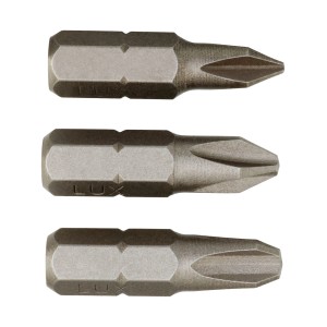 Zestaw bitów LUX Standard, 3-częściowy: bity PH1, PH2, PH3 Phillips do wkręcania.