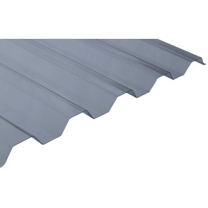 Szara plastikowa płyta dachowa, falista, do pokryć dachowych.