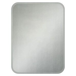 Prostokątne lustro z zaokrąglonymi rogami.