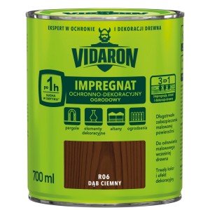 VIDARON Impregnat do drewna, odcień ciemny dąb, do użytku zewnętrznego. Chroni i dekoruje drewno.