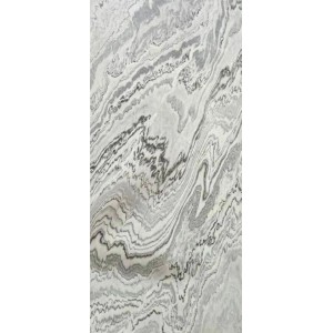 Kamień dekoracyjny t.b.t. z szaro-białym marmurkowaniem do wnętrz i na zewnątrz.