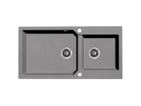 Laveo Zlewozmywak Milos 2-komorowy szary - 98 x 50 cm