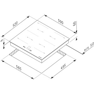 Pyramis Płyta indukcyjna PHI63432FMB czarna 59 cm