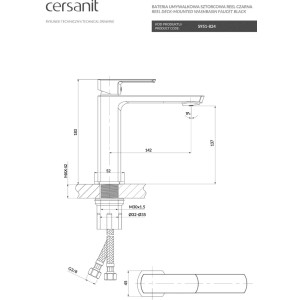 Cersanit Bateria umywalkowa Reel czarna