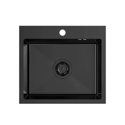 Zlew Chris 50 cm stalowy czarny