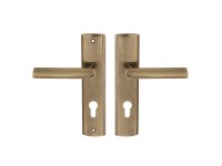 Metal-Bud Klamka zewnętrzna Miro z szyldem na wkładkę prawa patyna