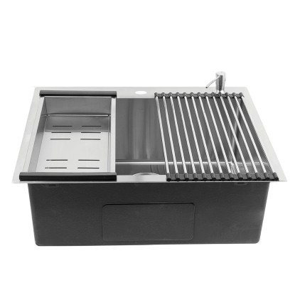 Laveo Zlewozmywak wpuszczany MALAWI 1-kom. gładki + akcesoria - 50 x 58 cm