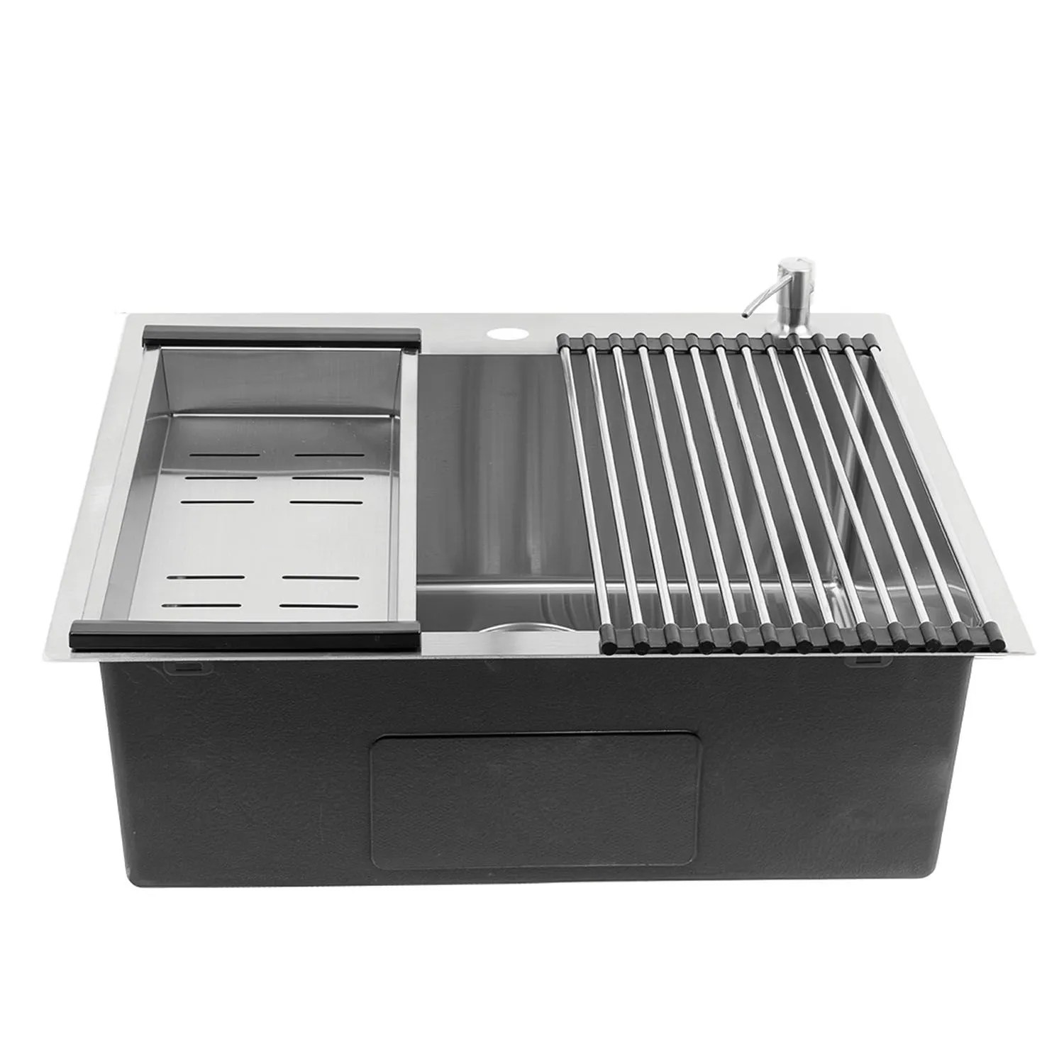 Laveo Zlewozmywak wpuszczany MALAWI 1-kom. gładki + akcesoria - 50 x 58 cm