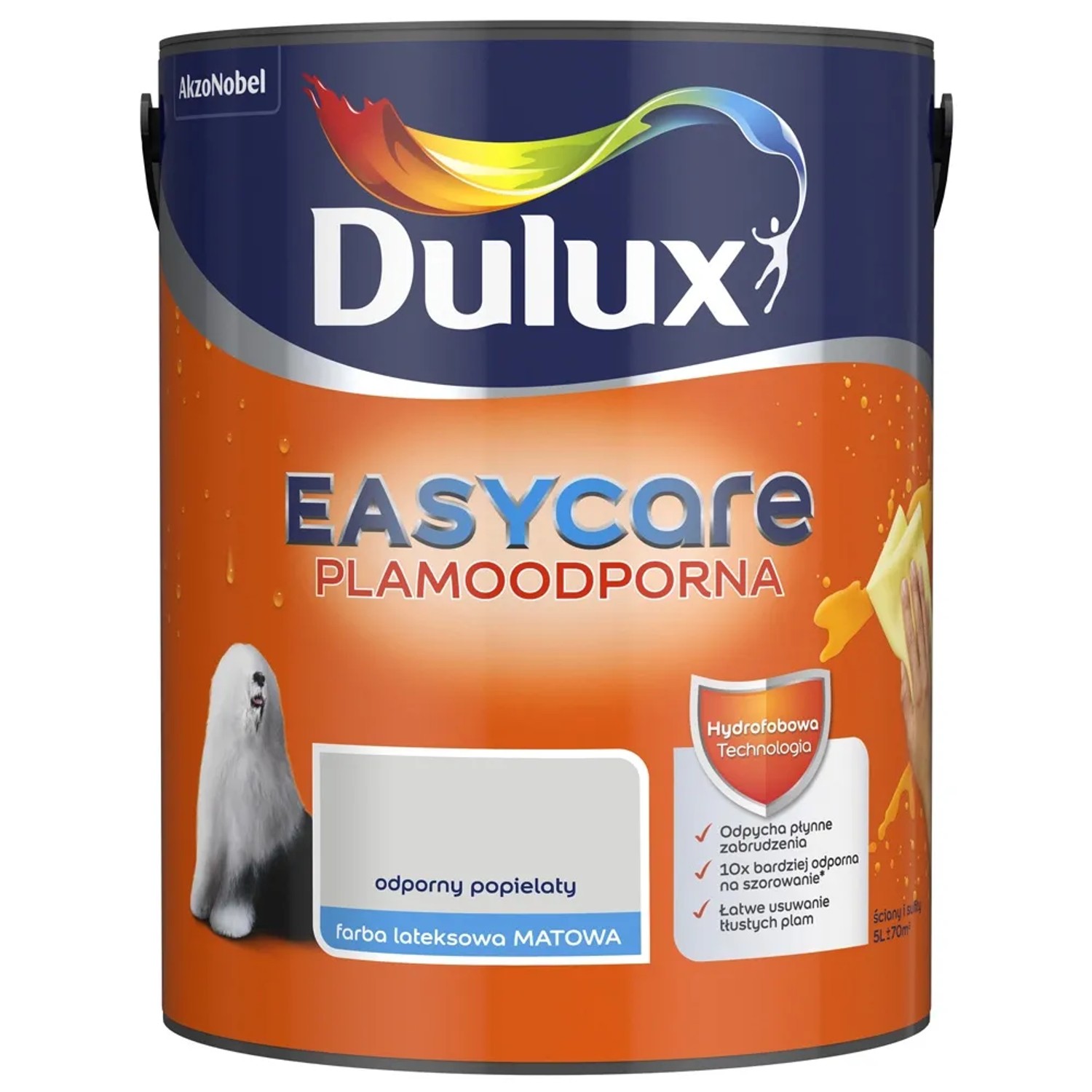 Farba plamoodporna Dulux Easy Care odporny popielaty 5 l