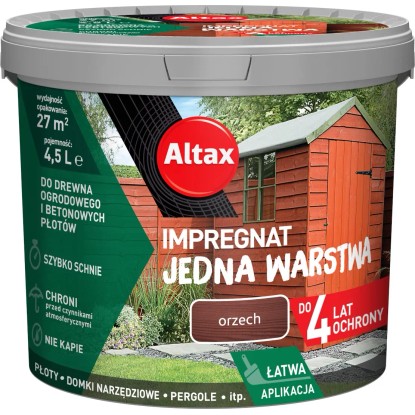 Altax Impregnat jedna warstwa orzech - 4,5L