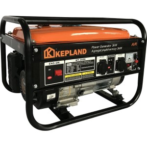 Agregat prądotwórczy KEPLAND 3kW, przenośny generator z czarną ramą i pomarańczowym zbiornikiem.