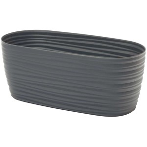 Antracytowa doniczka Sahara, 10,6 x 12,6 x 26,7 cm, z tworzywa sztucznego o eleganckim wyglądzie.