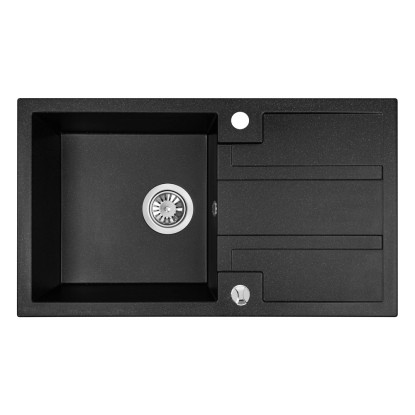 Zlewozmywak Bora 1-kom. czarny 76x44 cm