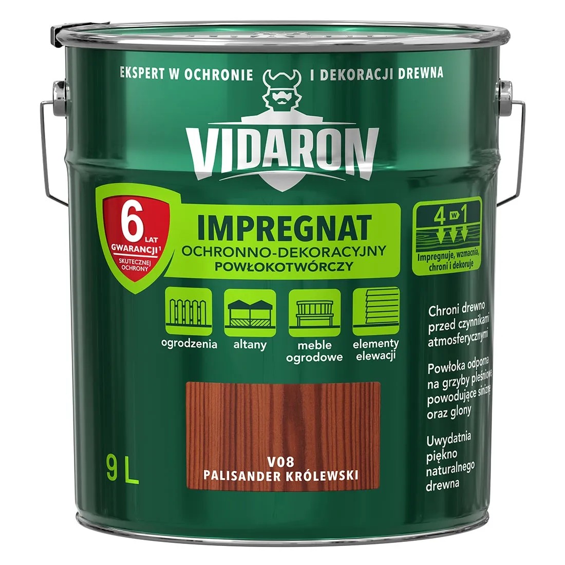 Vidaron Impregnat do drewna powłokotwórczy palisander królewski - 9L