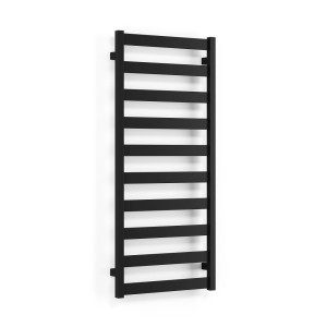 Czarny grzejnik t.b.t. do łazienki i salonu.