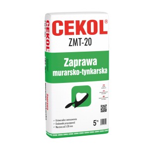 Zaprawa murarska i tynkarska CEKOL ZMT-20 w worku 5 kg.