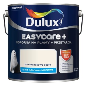 Wiadro z farbą Dulux Easycare+ w kolorze ponadczasowej sepii, matowa farba tytanowa do ścian.