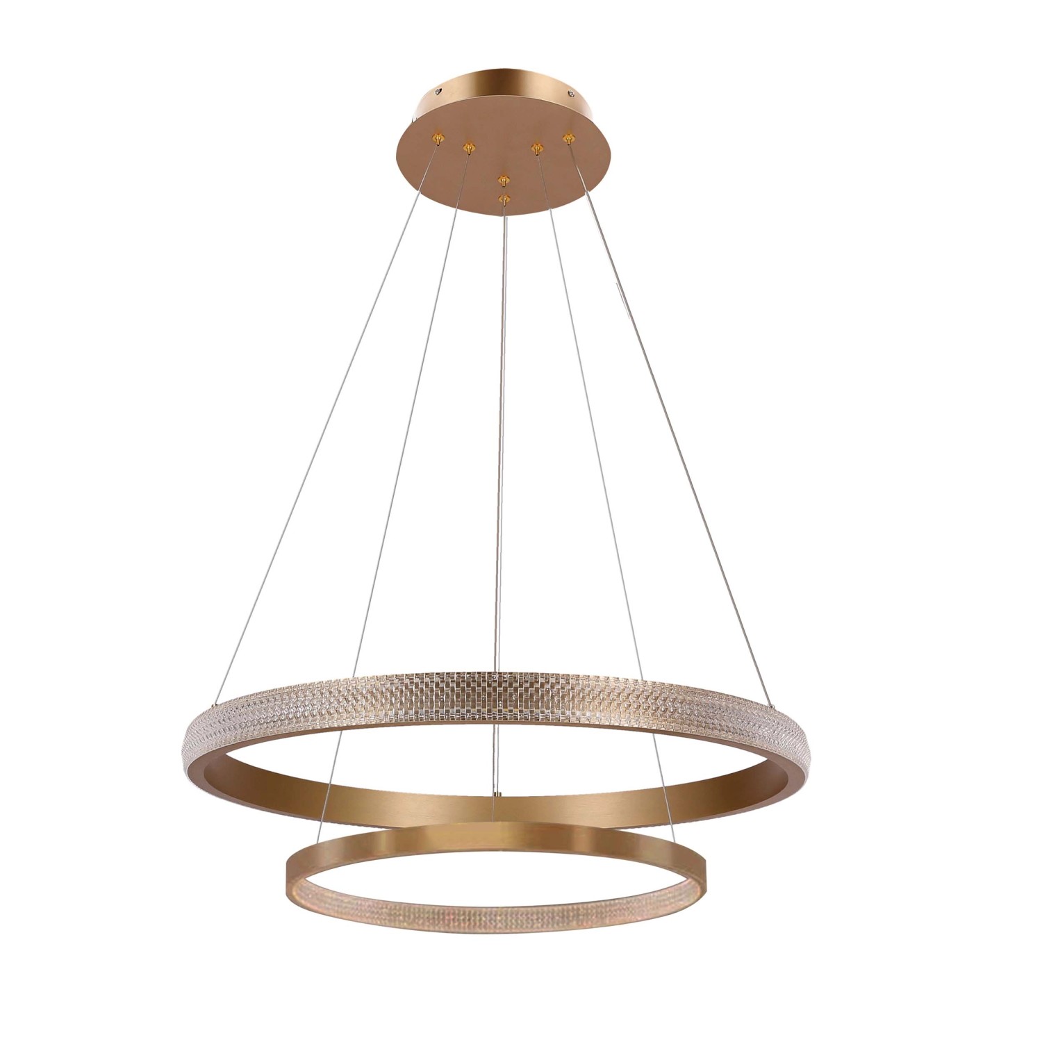 Candellux Lampa wisząca LED HIMAS 22+34W 4000K 4400lm dwa złote pierścienie